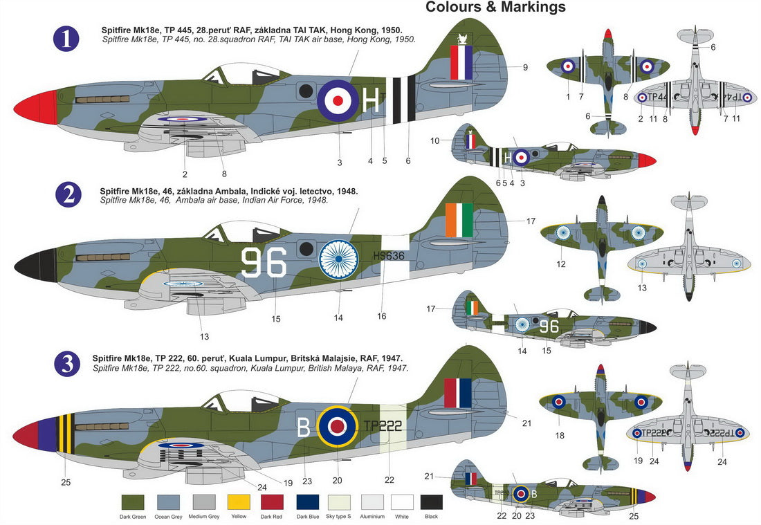 AZ Model AZ 7883 1:72 Supermarine Spitfire Mk.18e 'Asian Territory' re-release, new decals