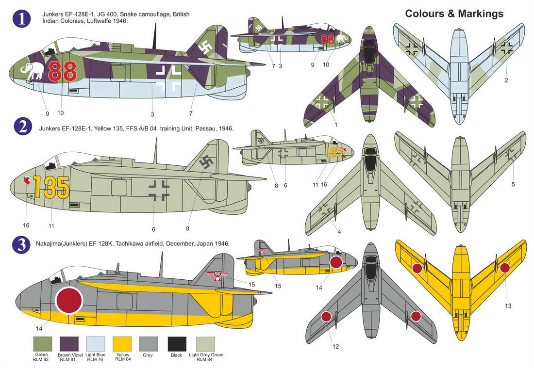 AZ Model AZ 7885 1:72 Junkers EF-128E-1 'Luftwaffe, Japan' re-release, new decals