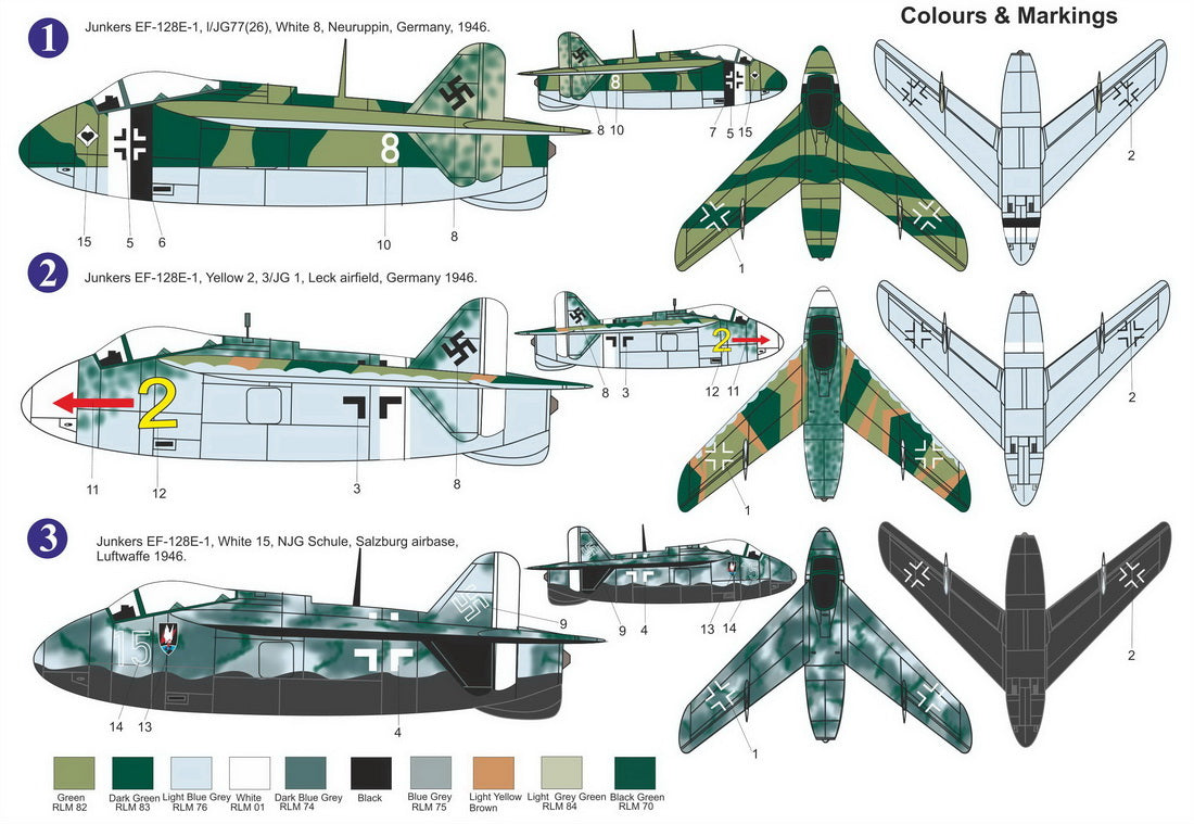 AZ Model AZ 7886 1:72 Junkers EF-128E-1 'Over Europe 1946' re-release, new decals