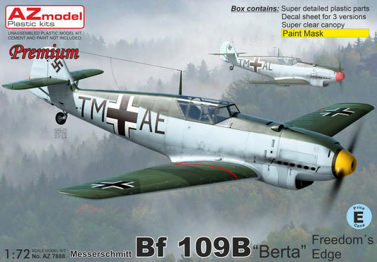 AZ Model AZ 7888 1:72 Messerschmitt Bf-109B 'Berta' Freedom's Edge new mould, Premium Edition, incl. paint mask