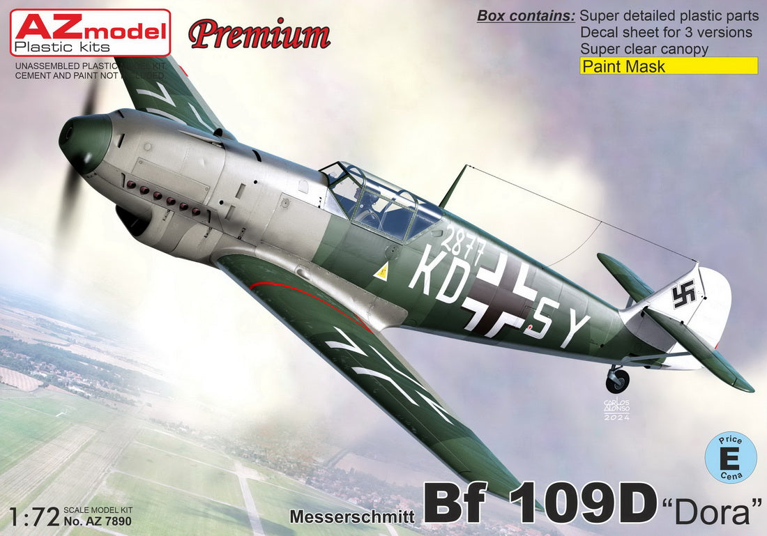 AZ Model AZ 7890 1:72 Messerschmitt Bf-109D 'Dora' new mould, Premium Edition, incl. paint mask