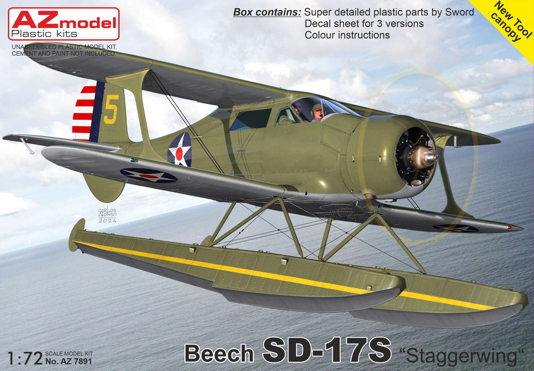 AZ Model AZ 7891 1:72 Beech SD-17S 'Staggerwing Floatplane'