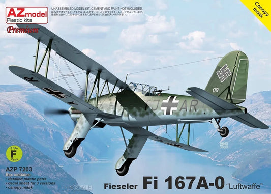 AZ Model AZP7203 1:72 Fieseler Fi-167A-0 with markings for three Luftwaffe aircraft