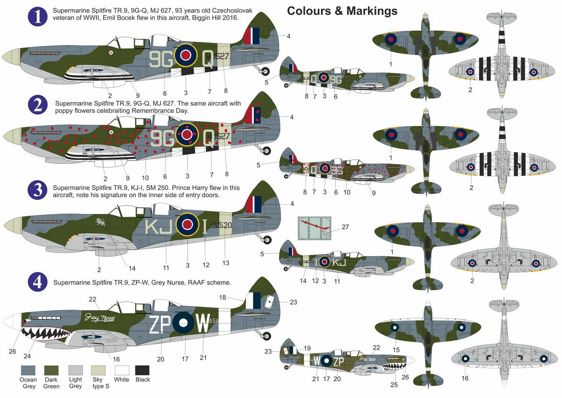 AZ Model AZP7207 1:72 Supermarine Spitfire Tr.9 'Air show schemes'