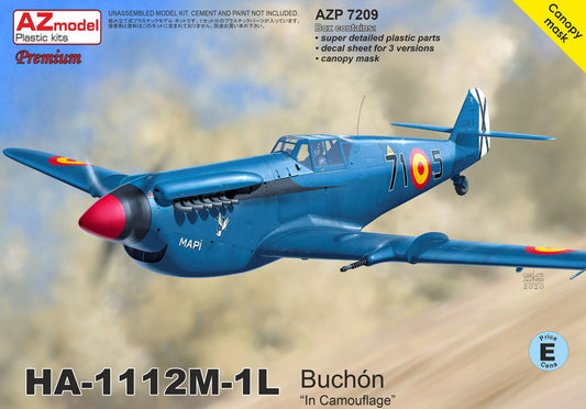 AZ Model AZP7212 1:72 Hispano HA-1112M-1L Buchón 'In camouflage' includes canopy frame paint mask