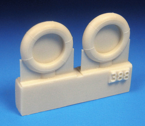 Barracuda Studios BCR48387 1:48 Messerschmitt Bf 109G Wheels - Ribbed Hub, Ribbed Tire