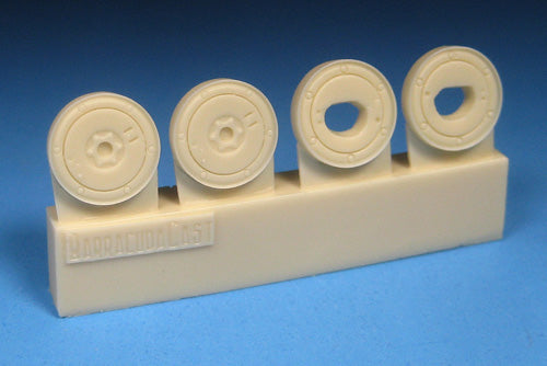 Barracuda Studios BCR48388 1:48 Messerschmitt Bf 109 Wheels - Ribbed Hub, Smooth Tire
