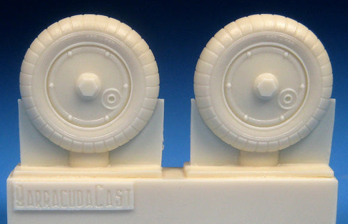 Barracuda Studios BCR48389 1:48 Messerschmitt Bf 109G Wheels - Plain Hub, Ribbed Tire