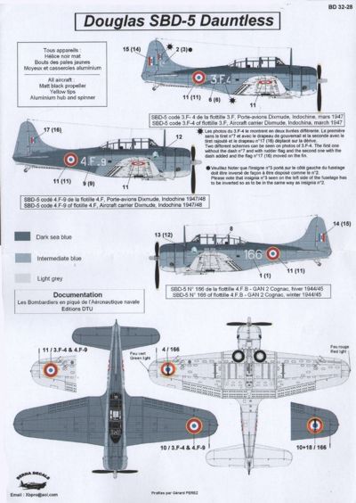 Berna Decals BD32-28 1:32 French Douglas SBD-5 Dauntless over Indochina