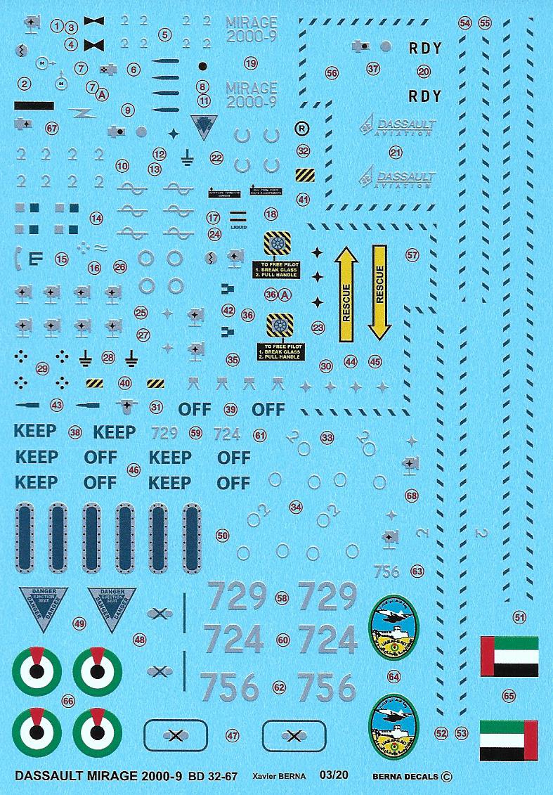 Berna Decals BD32-67 1:32 Dassault-Mirage 2000-9EAD of United Arab Emirates Air Force