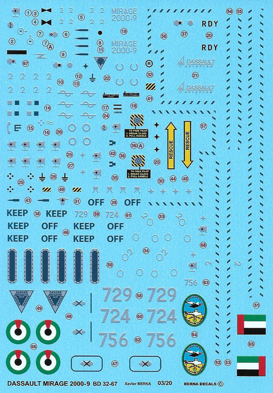 Berna Decals BD32-67 1:32 Dassault-Mirage 2000-9EAD of United Arab Emirates Air Force