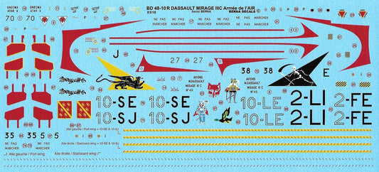 Berna Decals BD48-10 1:48 Dassault-Mirage IIIC