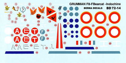 Berna Decals BD72-14 1:72 French Grumman Bearcat over Indochina