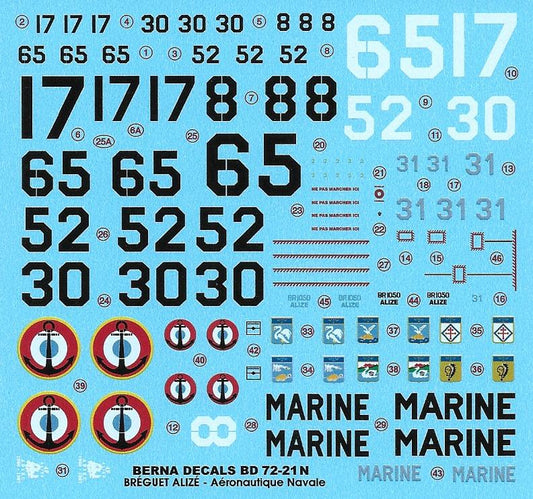 Berna Decals 72021N 1:72 Breguet 1050 Alize (