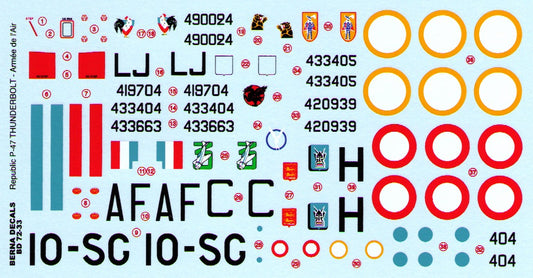 Berna Decals BD72-33 1:72  P-47D Thunderbolt bubble top