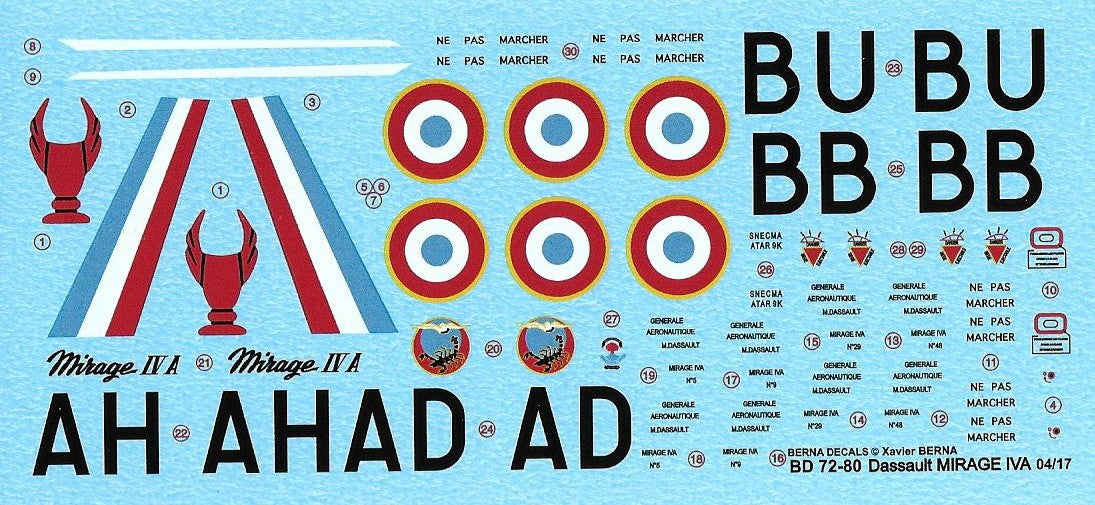 Berna Decals BD72-80 1:72 Dassault_Mirage IV A