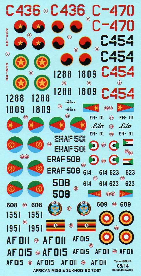 Berna Decals BD72-87 1:72 African Air Forces MiGs & Sukhois