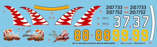 Berna Decals BD72-149 1:72 Colourful Martin B-26C-45-MO Marauders