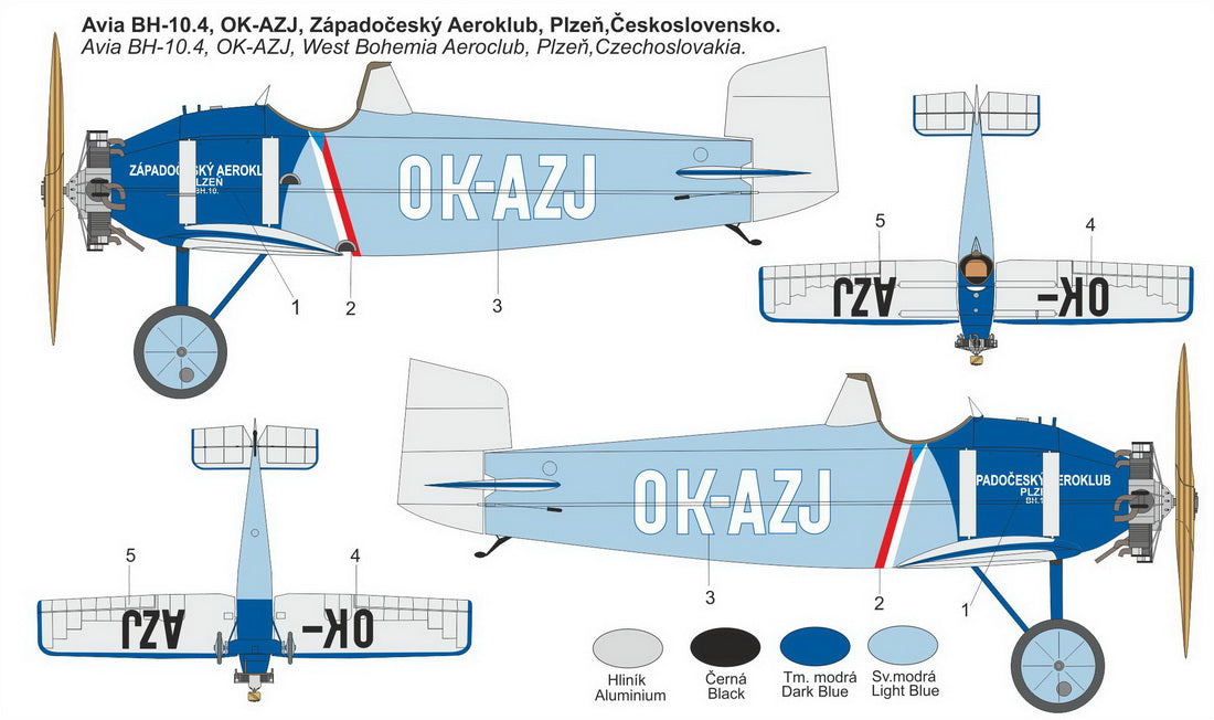 Kovozavody Prostejov BLK0001 1:72 Avia BH-10 'OK-AZJ' 1 kit - 1 scheme, bagged, cardboard header