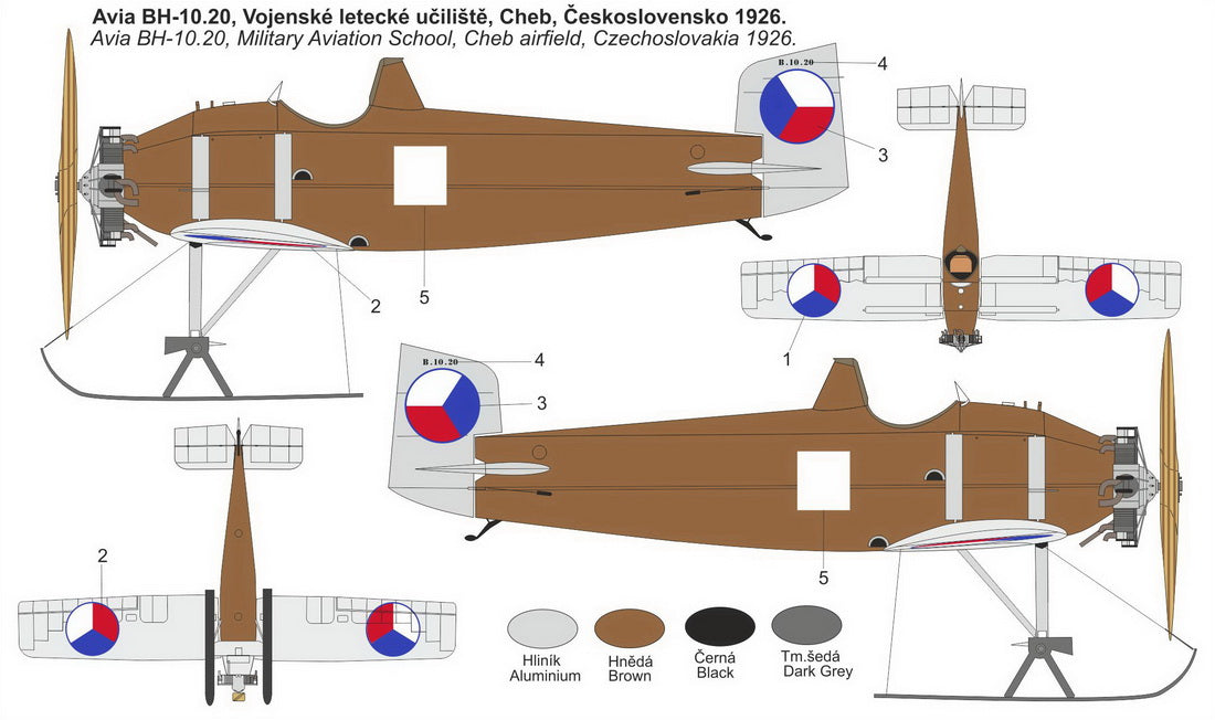 Kovozavody Prostejov BLK0003 1:72 Avia B-10 'Ski' 1 kit - 1 scheme, bagged, cardboard header