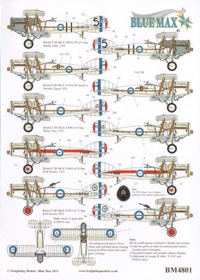 Blue Max D4801 1:48 Inter-War Bristol Fighters