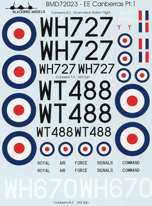 Blackbird Models D72023 1:72 RAF Canberras Part 1