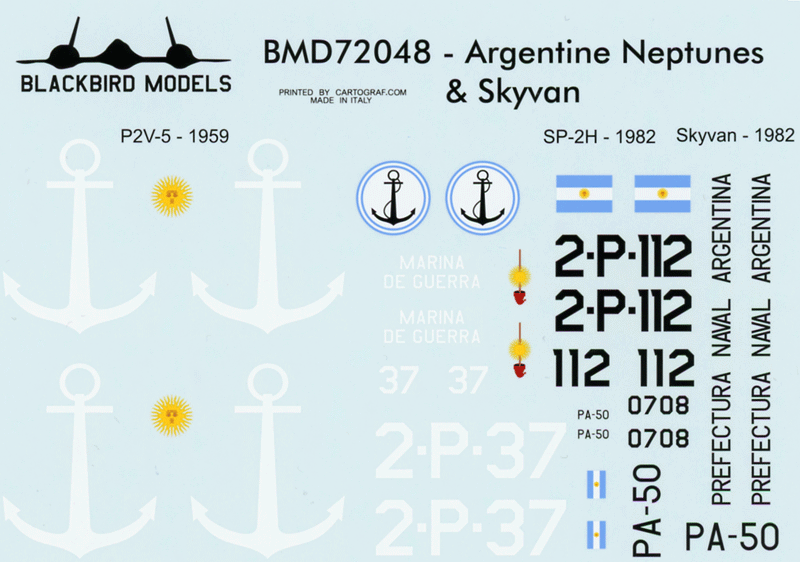Blackbird Models D72048 1:72 Argentine Neptunes and Skyvan