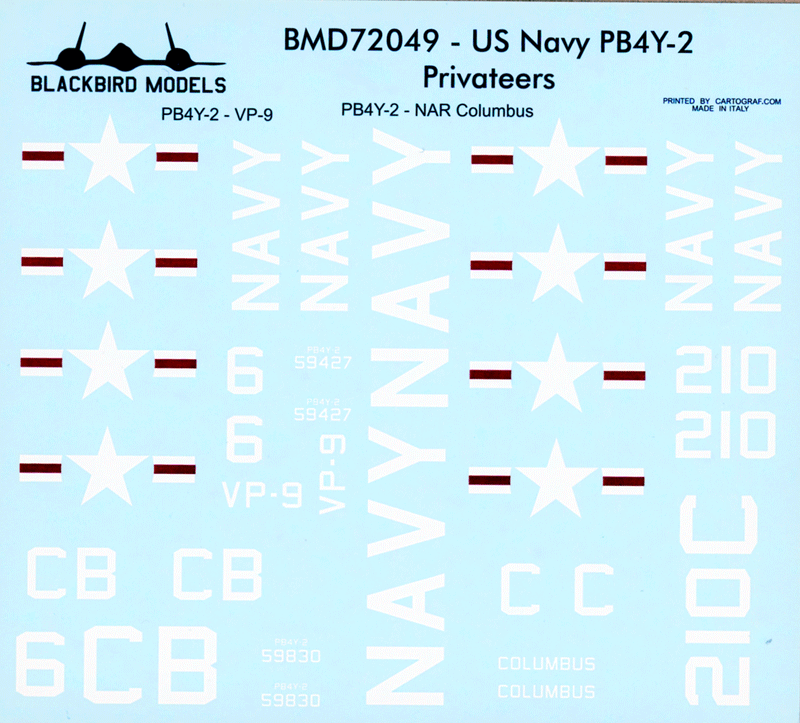 Blackbird Models D72049 1:72 US Navy Lockheed PB4Y-2 Privateers