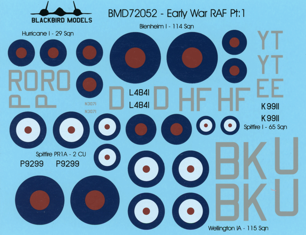 Blackbird Models BMD72052 1:72 Early War RAF Pt:1