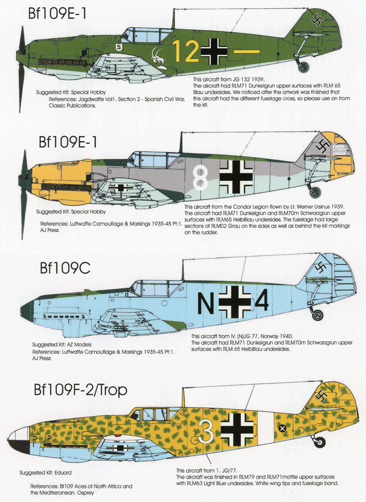 Blackbird Models BMD72055 1:72 Messerschmitt Bf-109 Collection