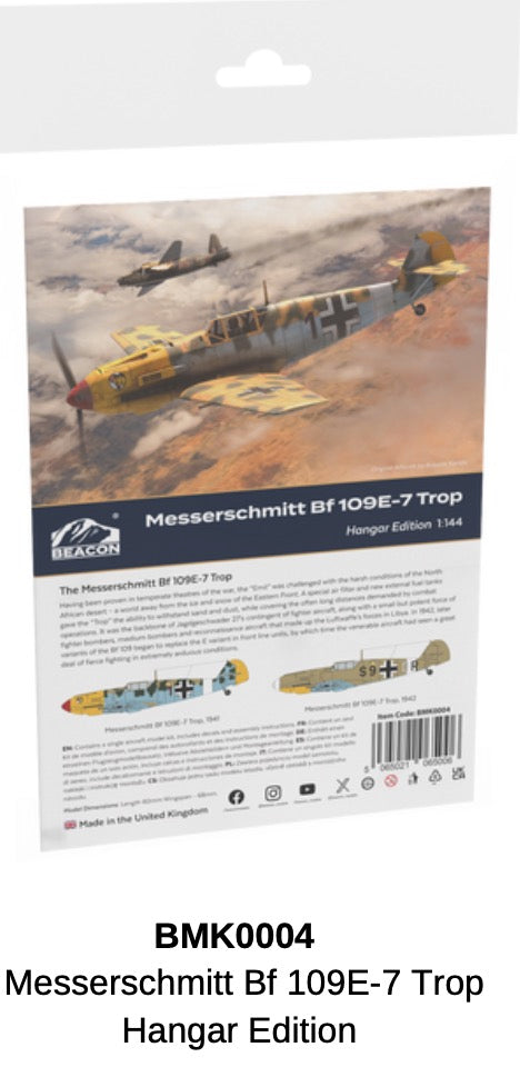 Beacon Models BMK0004 1:144 Messerschmitt Bf-109E-7 Trop Hangar Edition