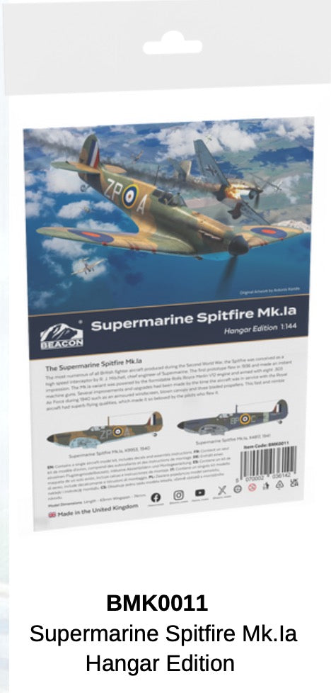 Beacon Models BMK0011 1:144 Supermarine Spitfire Mk.Ia Hangar Edition