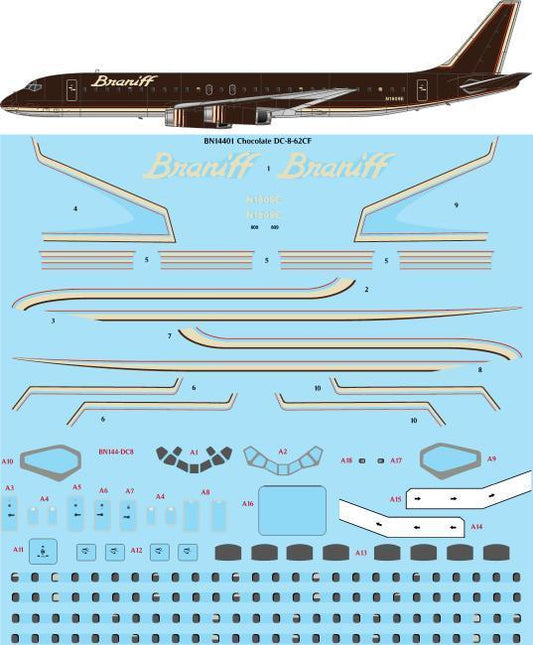 26 Decals BN14401 1:144 Ultra Chocolate Douglas DC-8-62