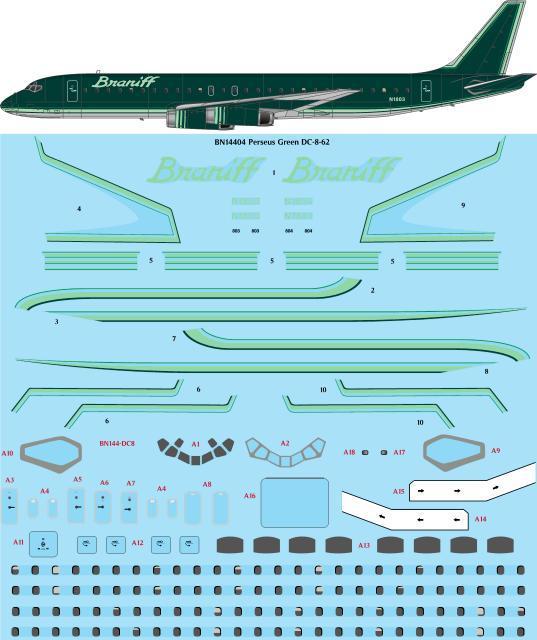 26 Decals BN14404 1:144 Ultra Perseus Green Douglas DC-8-62