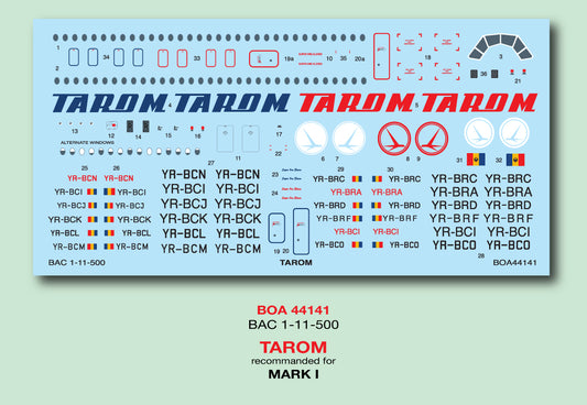 Boa Decals BOA44141 1:144 BAC 1-11-500 TAROM (for MARK 1)