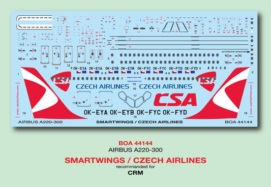 Boa Decals BOA 44144 1:144 Decals A220-300 Smartwings with CSA livery