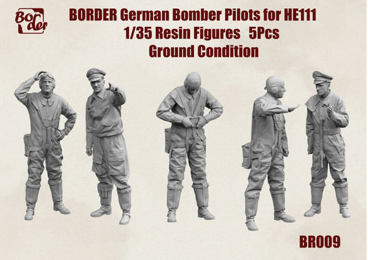 Border Model BR009 1:35 Heinkel He-111H-6 German Bomber Pilots Standing BEFORE FLIGHT x 5 figures