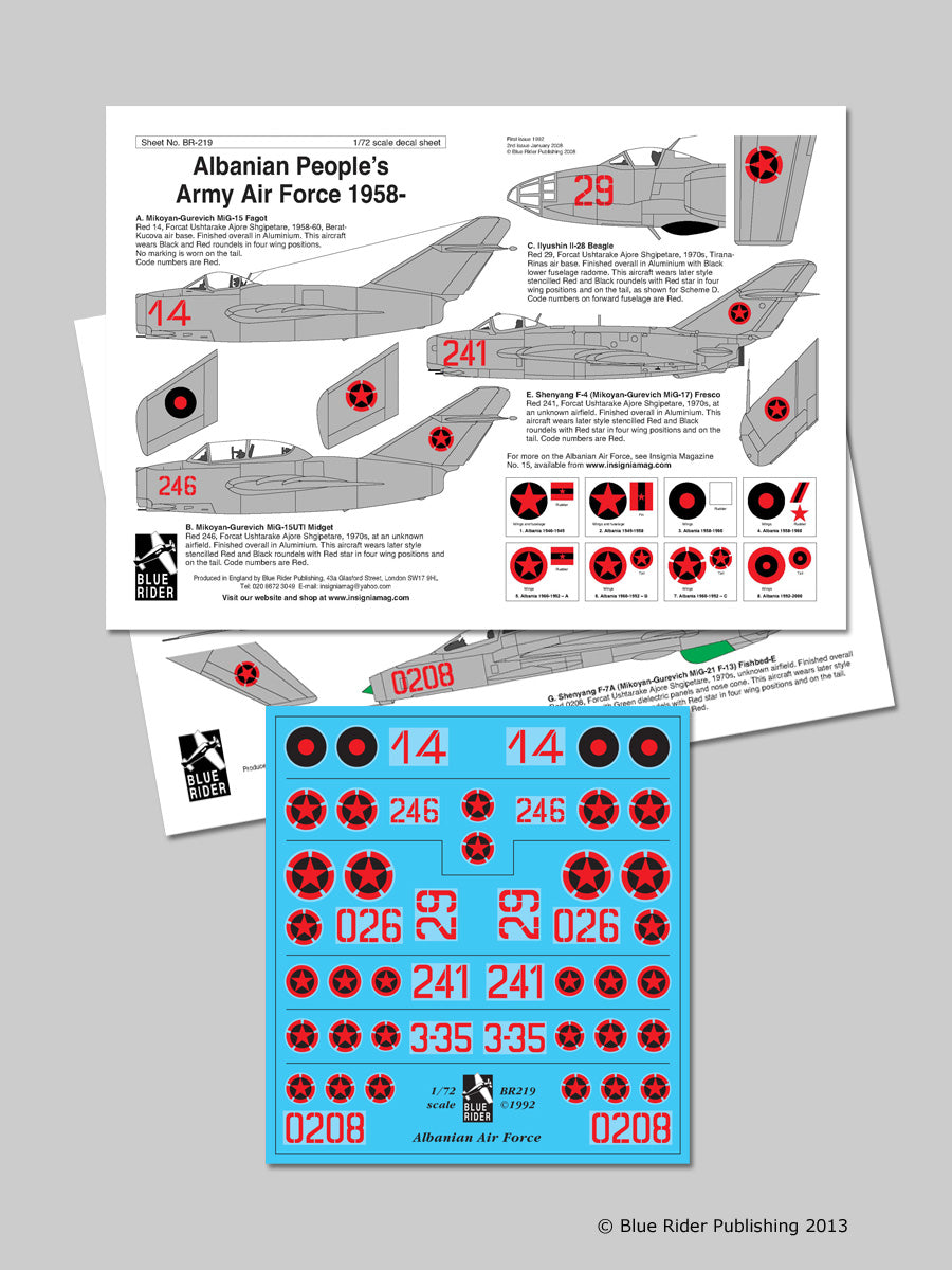 Blue Rider BR-219 1:72 Albanian Air Force 1970s.