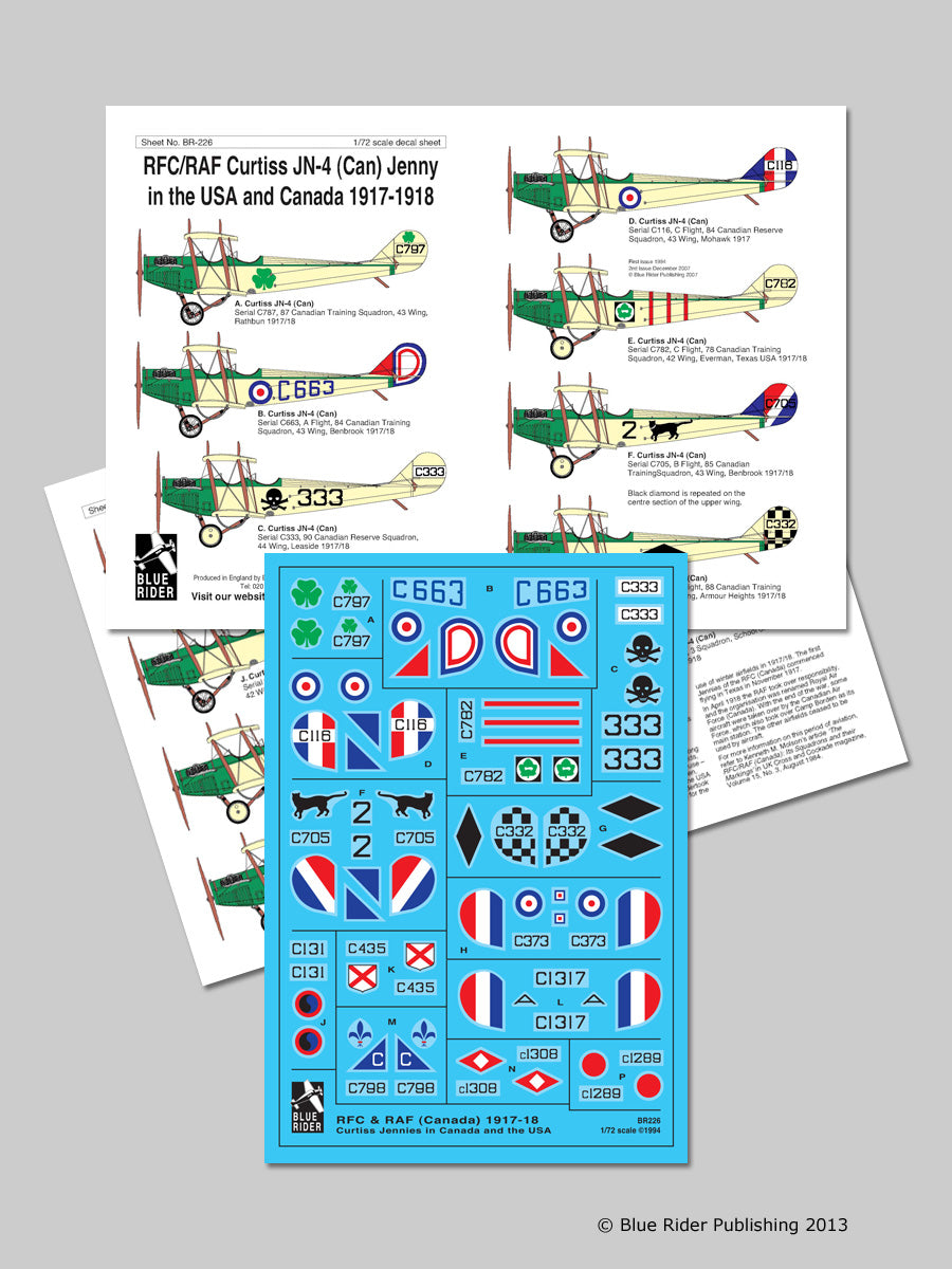 Blue Rider BR-226 1:72 Curtiss Jennies in the USA and Canada