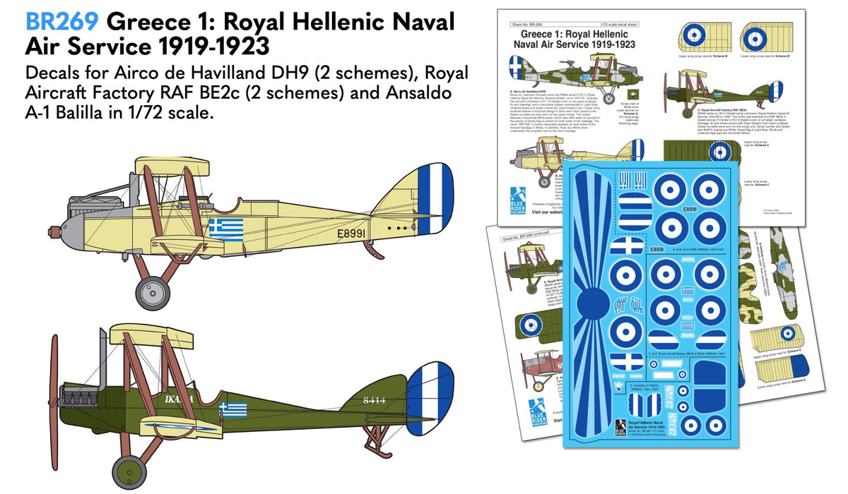 Blue Rider BR269 1:72 Greece 1. Royal Hellenic Navy Air Service 1919-1923