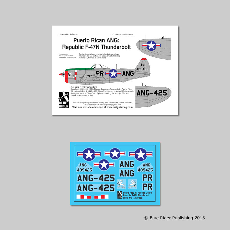 Blue Rider BR-305 1:72 Republic P-47N Thunderbolt 489425 Puerto Rico ANG 1947