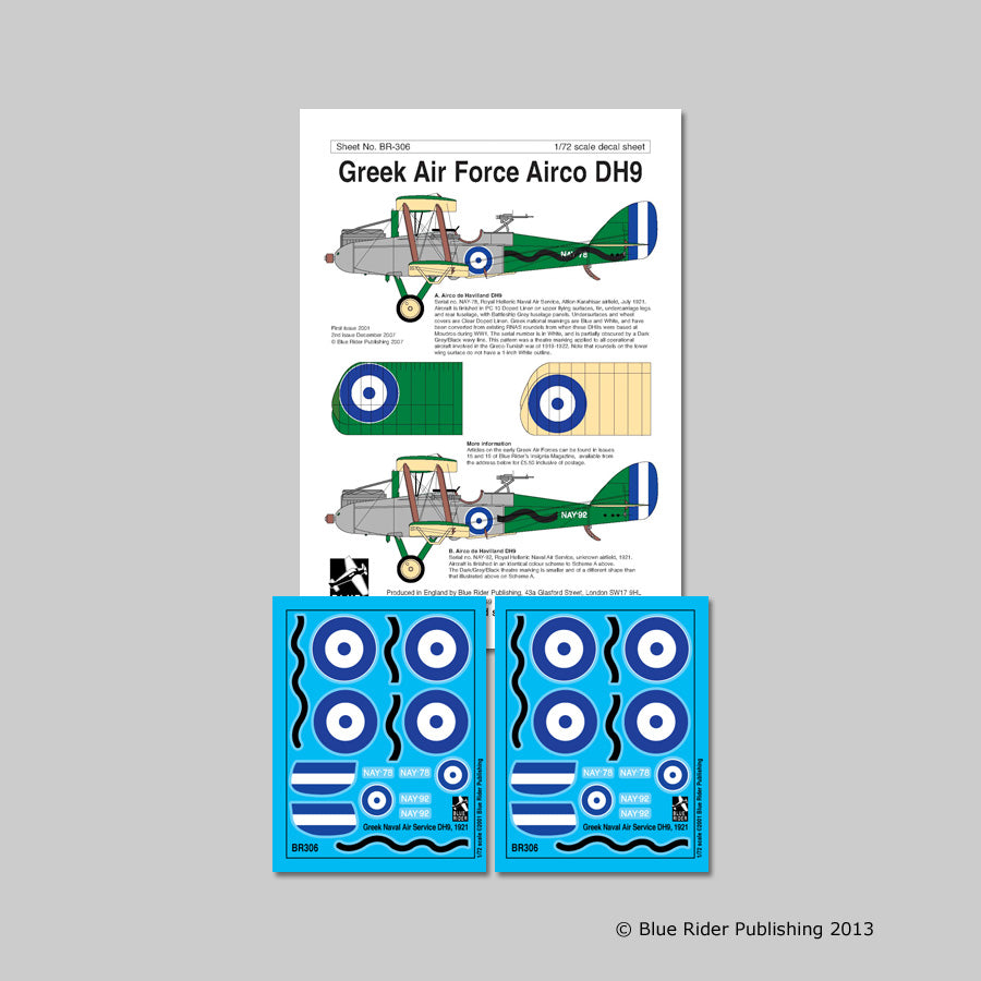 Blue Rider BR-306 1:72 AirCo/de Havilland DH.9 in Greek Air Force service