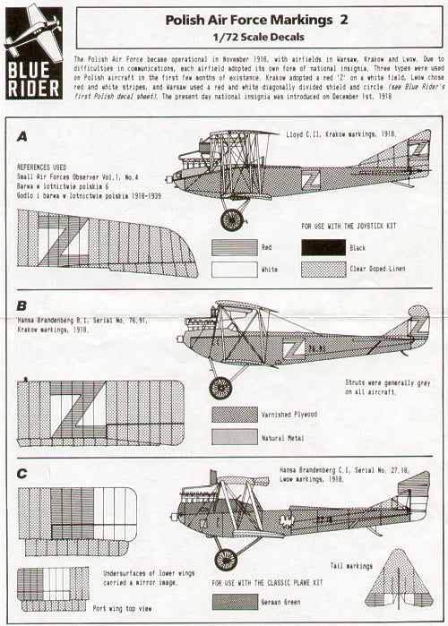 Blue Rider BR401 1:72 918 Polish Air Force Markings