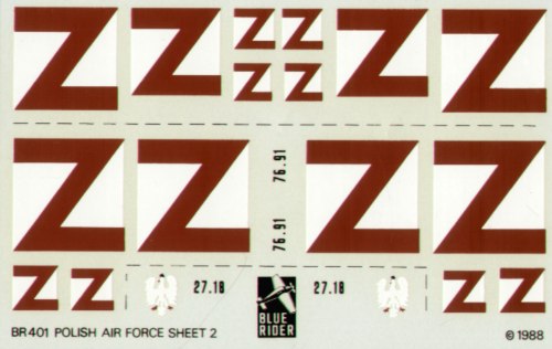 Blue Rider BR401 1:72 918 Polish Air Force Markings