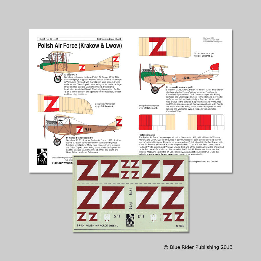 Blue Rider BR401 1:72 918 Polish Air Force Markings