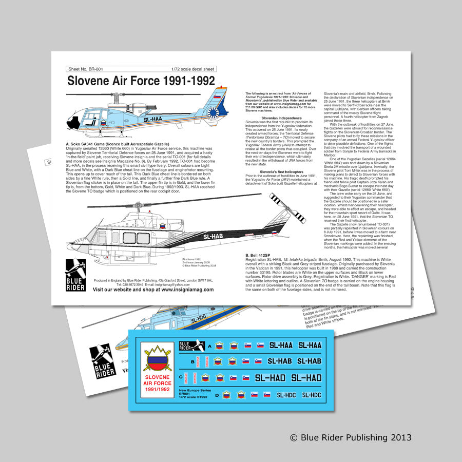 Blue Rider BR-801 1:72 Slovenian Air Force 1991/92