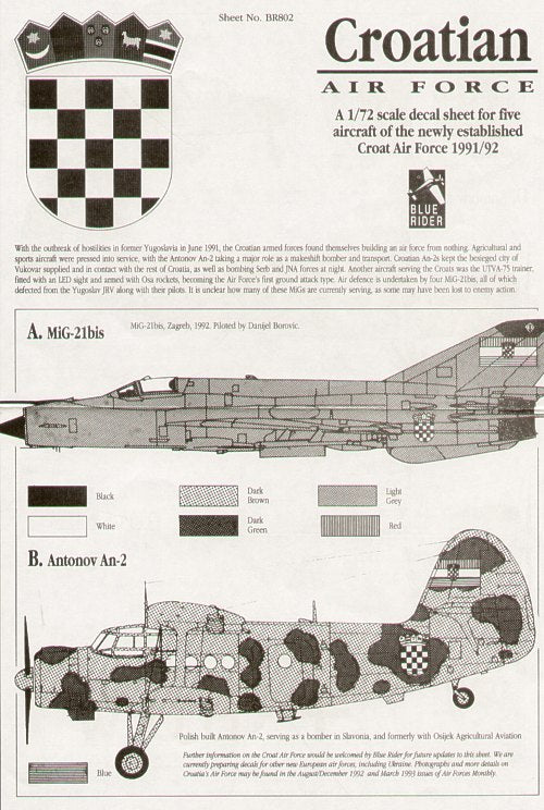 Blue Rider BR-802 1:72 Croatian Air Force 1991/92