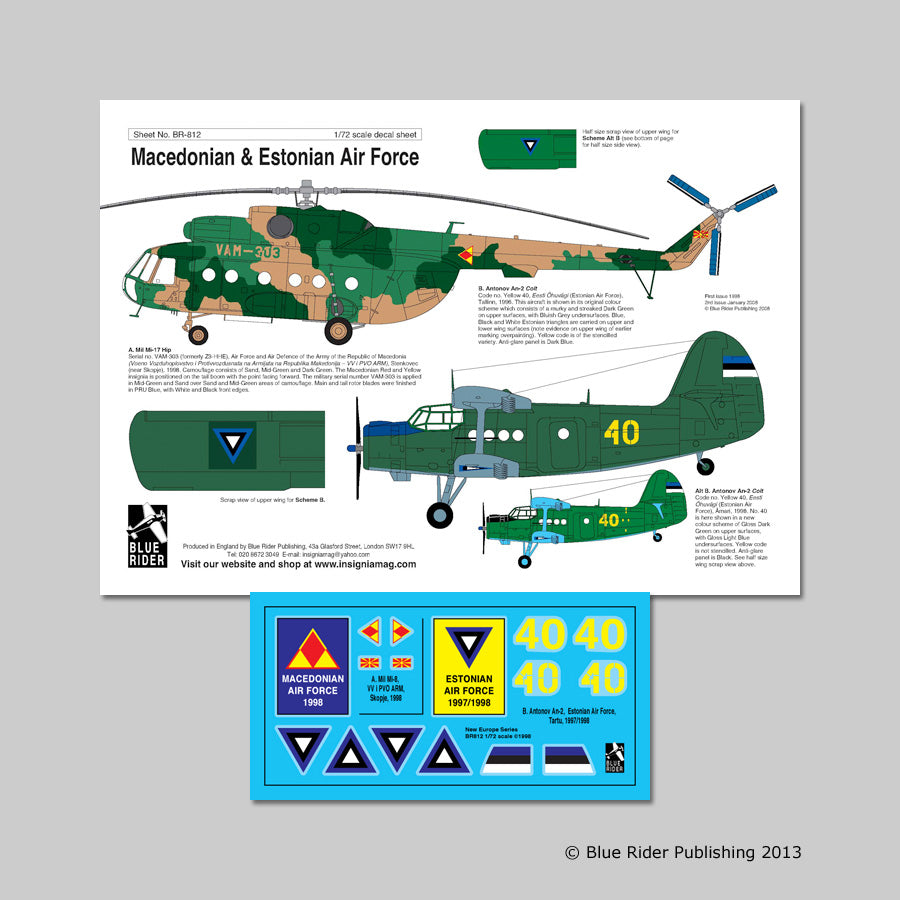 Blue Rider BR-812 1:72 Macedonian Air Force 1998 and Estonian Air Force 1997/98