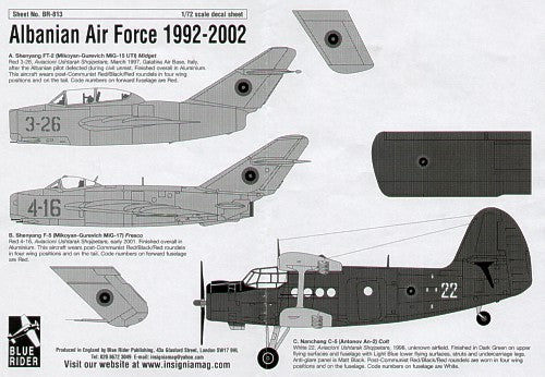 Blue Rider BR-813 1:72 Albanian Air Force 1992-2000