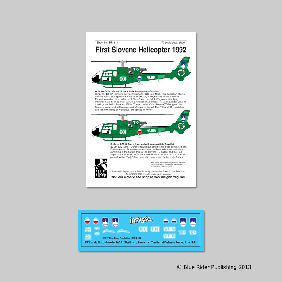 Blue Rider BR-814 1:72 First Slovenian Helicopter 1992